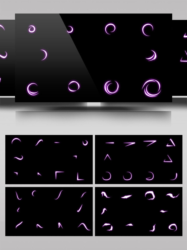 霓虹灯光线路径卡通动画元素展示ae模板