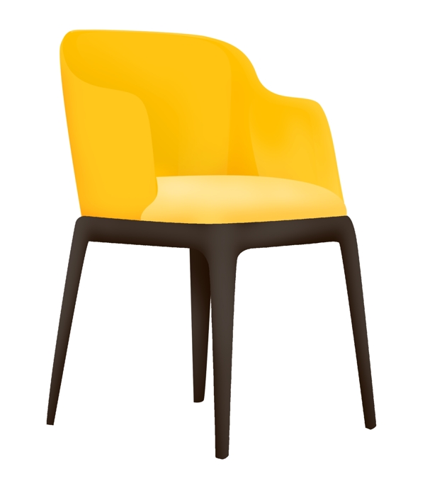 黄色椅子家具插画
