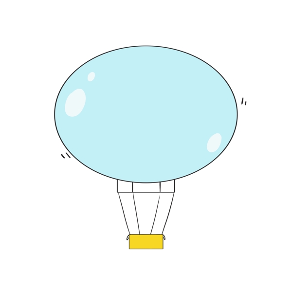 可爱蓝色热气球对话框