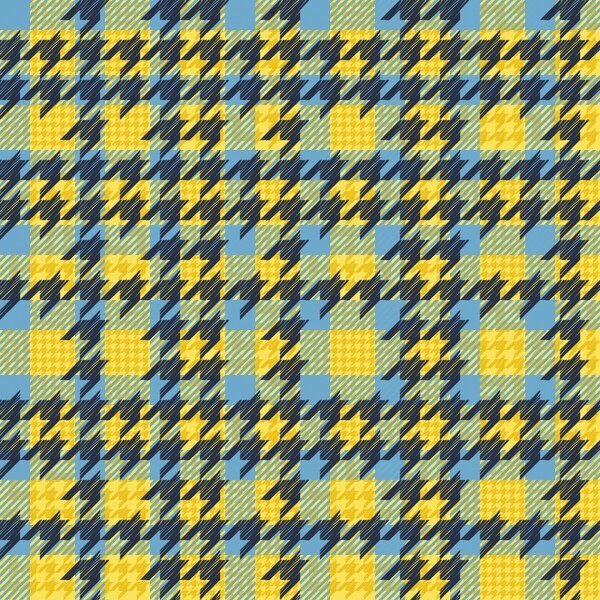 与千鸟格黄色的方形图案