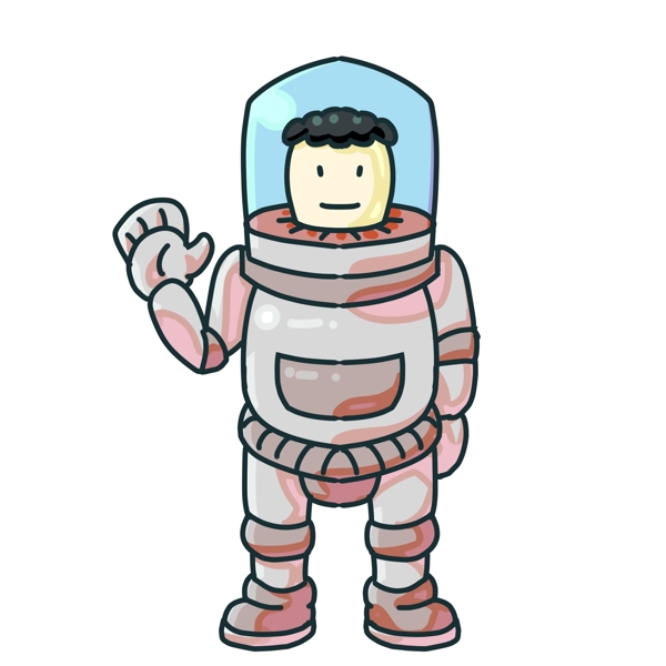 太空的小男孩插画