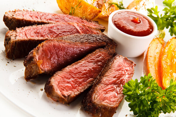 牛排牛肉美食食材背景素材图片