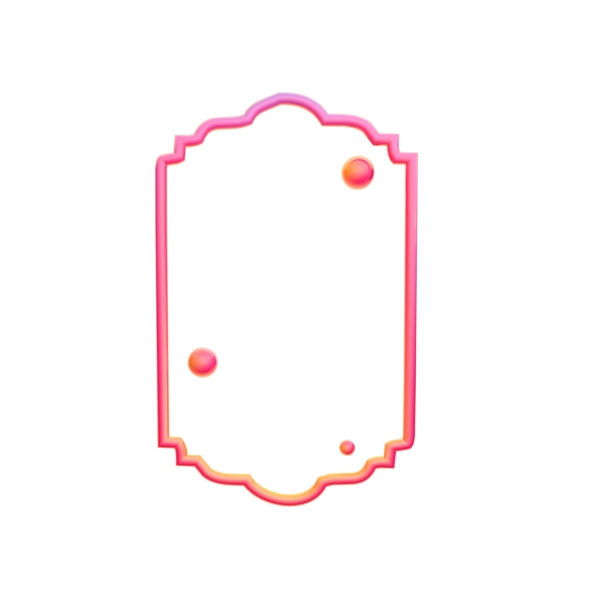 立体桃粉色C4D边框装饰