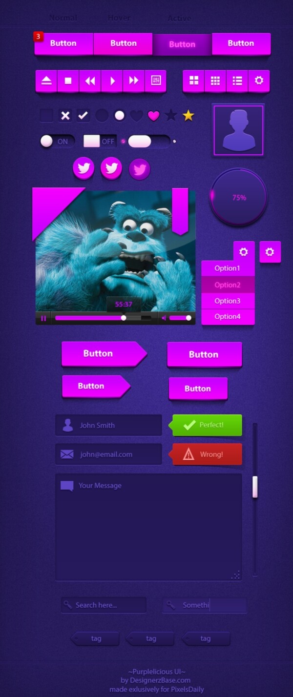 酷紫WebUI元素盒PSD
