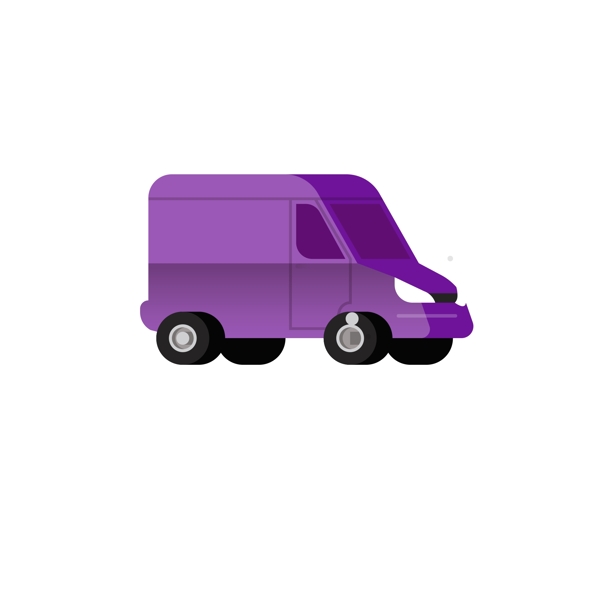 箱式保温运输汽车紫色拉货车