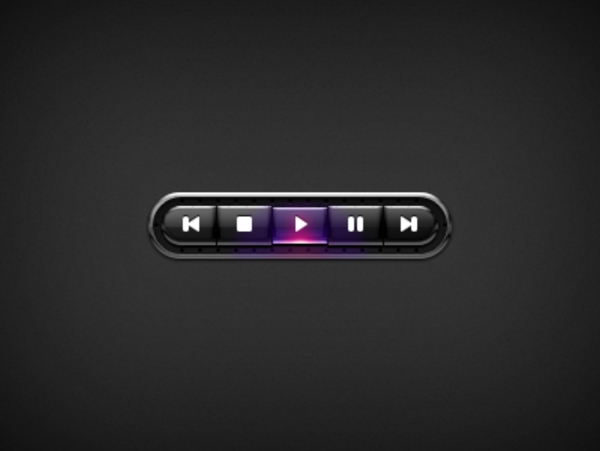 紫色网页视频音乐播放按钮素材