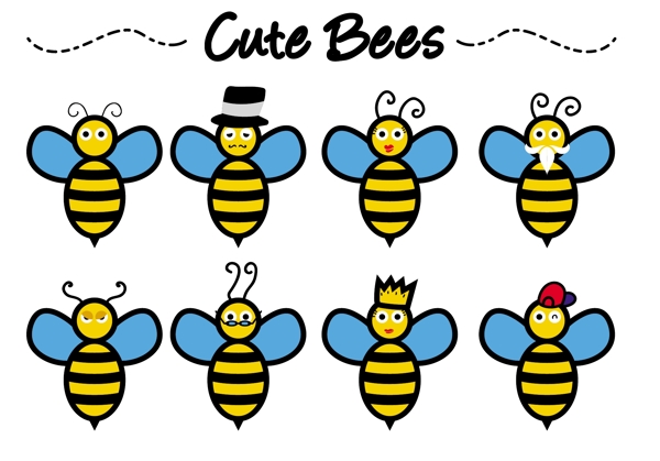 可爱卡通蜜蜂素材