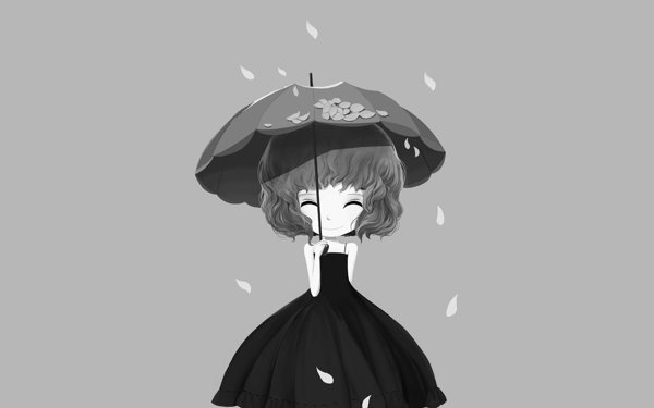 打伞少女