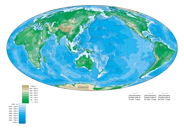 世界地图矢量素材各色版