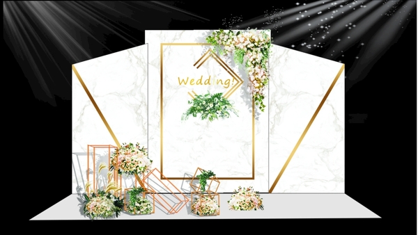 白色大理石纹婚礼背景图片