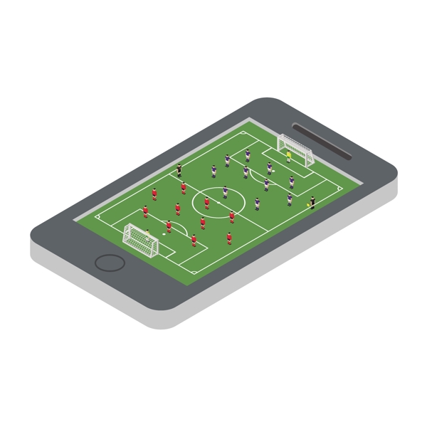2.5D手机足球矢量素材