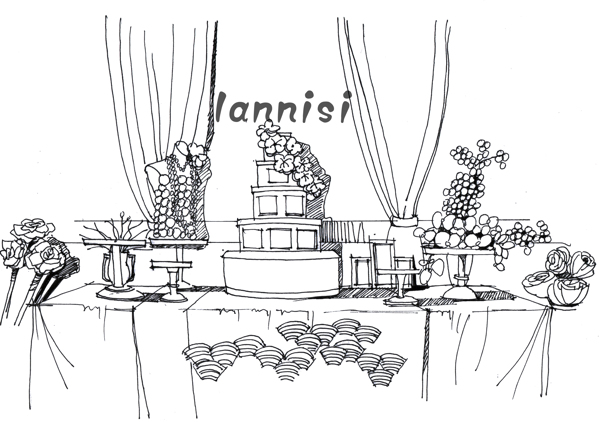 婚礼甜品区手绘表现兰尼斯图片