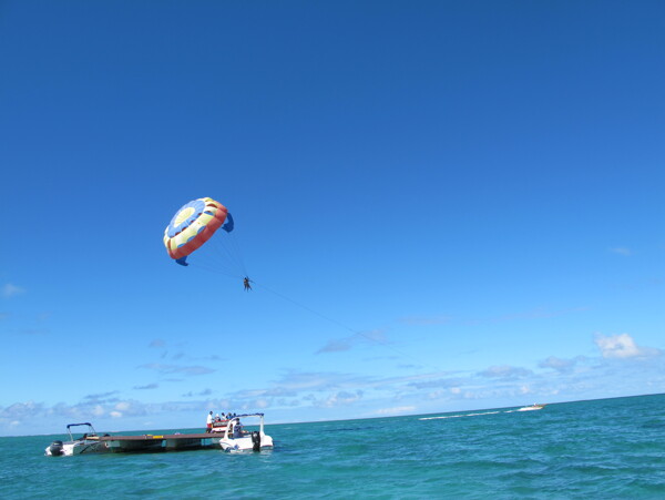 大海上的降落伞