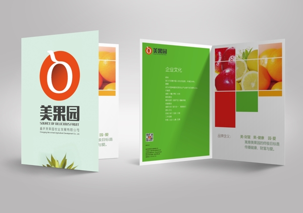 简约二折页水果商业排版画册广告设计
