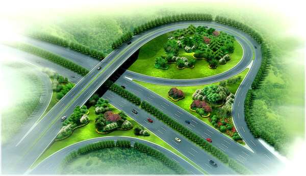 立交桥绿化设计图片
