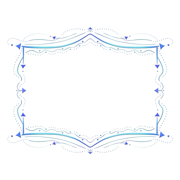 蓝色花纹欧式边框