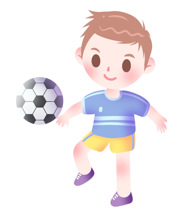 足球健身的小男孩