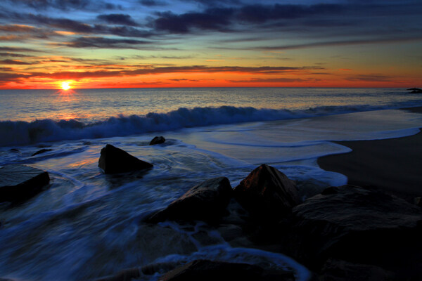 海洋落日美景图片