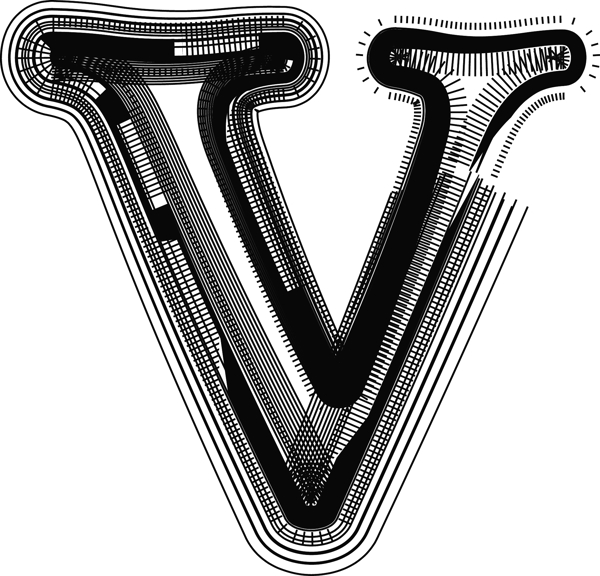 字母V字体插图