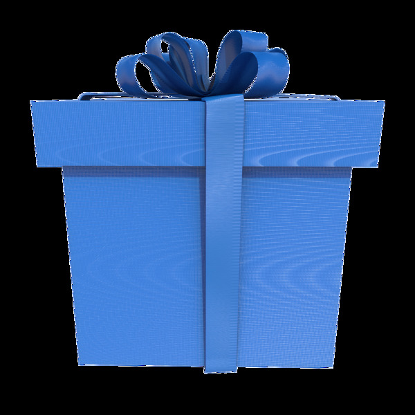 C4D电商装饰性蓝色礼品盒元素