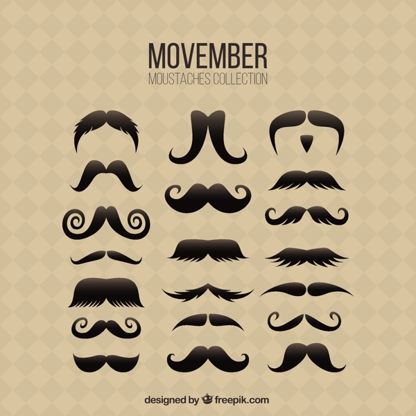 Movember胡子的集合