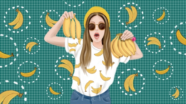 水果女孩系列之青春时尚而酷酷的香蕉女孩