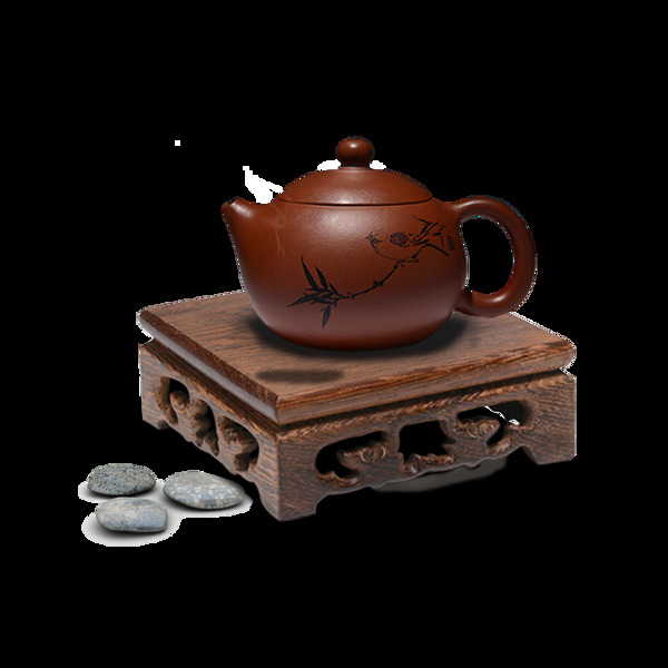 现代雅致褐色茶具产品实物