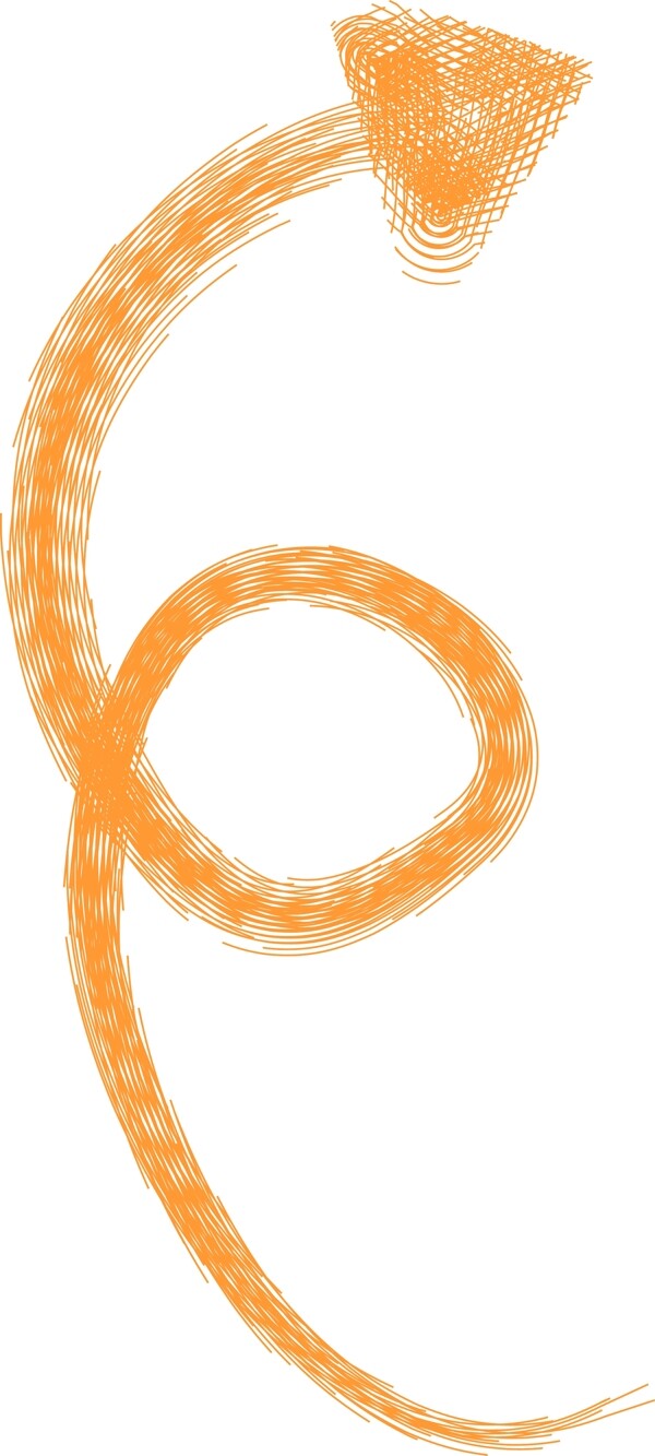 橙色水彩单个箭头