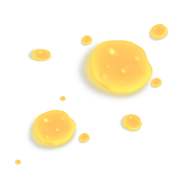 黄色滴落扁形油滴