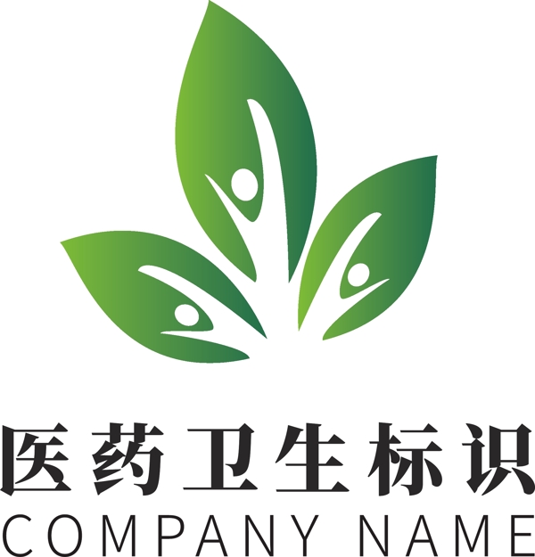 绿色医药卫生环保企业logo标识模板