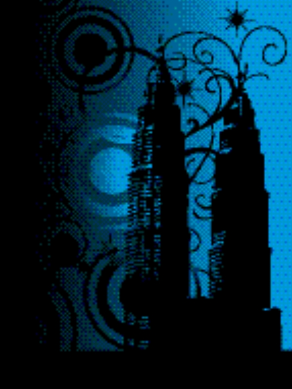 黑与蓝背景的摩天大楼