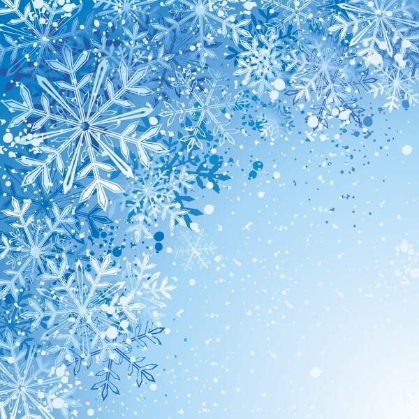 蓝色雪花图案矢量素材图片