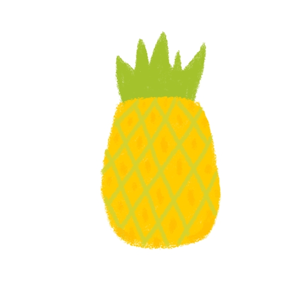 菠萝手绘水果元素