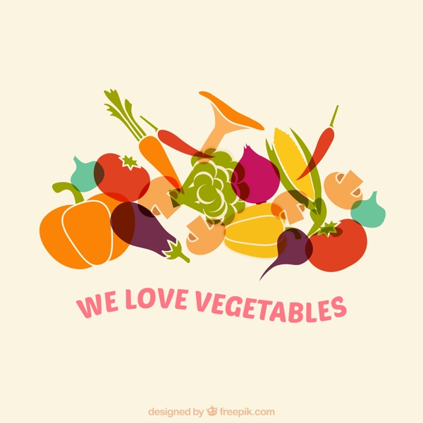 创意缤纷蔬菜矢量素材
