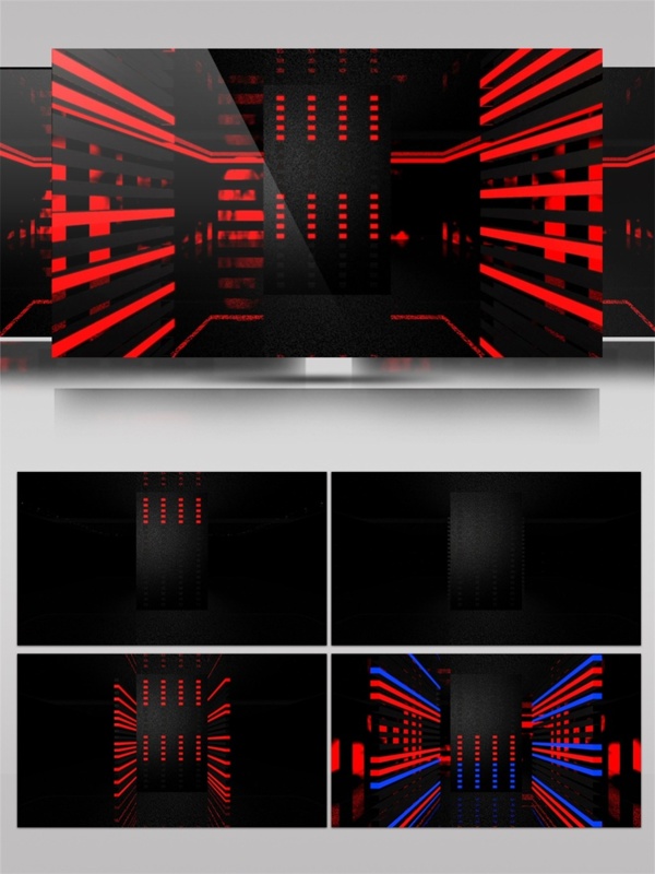红色光束隧道动态视频素材
