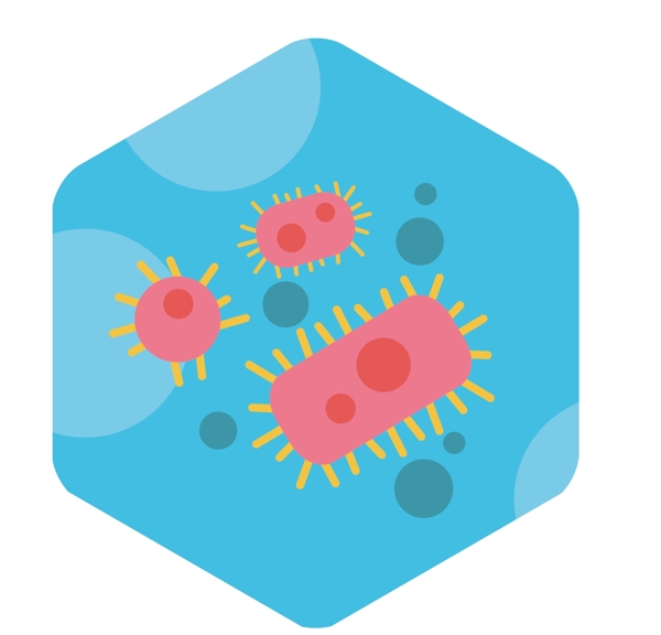 蓝色细菌病毒的图标