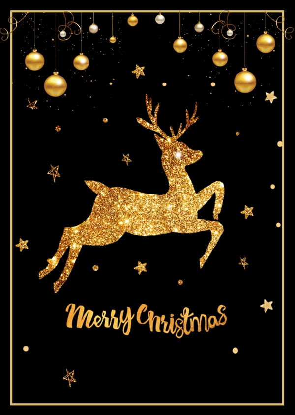 黄金时期和驯鹿圣诞节海报