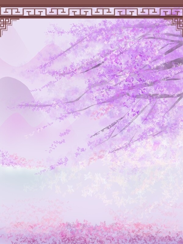紫色浪漫风景背景
