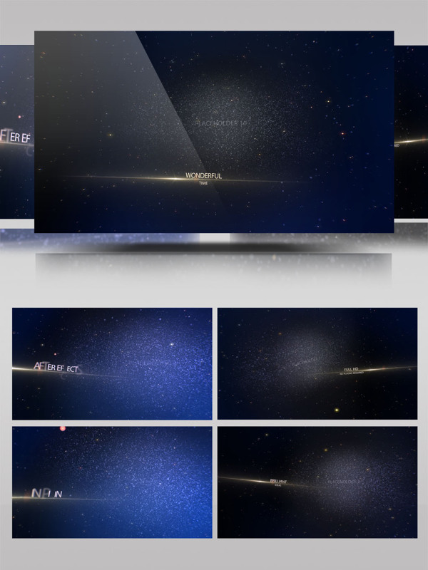 美妙的星尘粒子在夜空中汇聚成图像ae工程