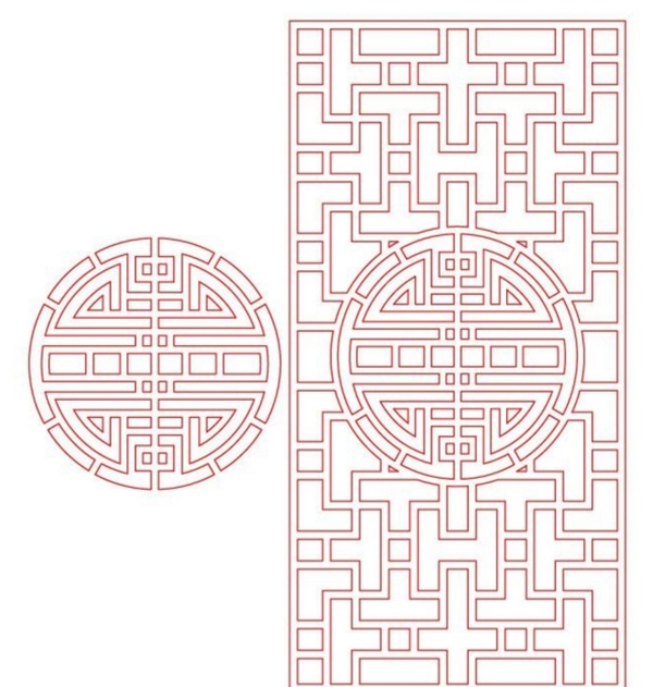 中国古典矢量镂空吉祥窗花