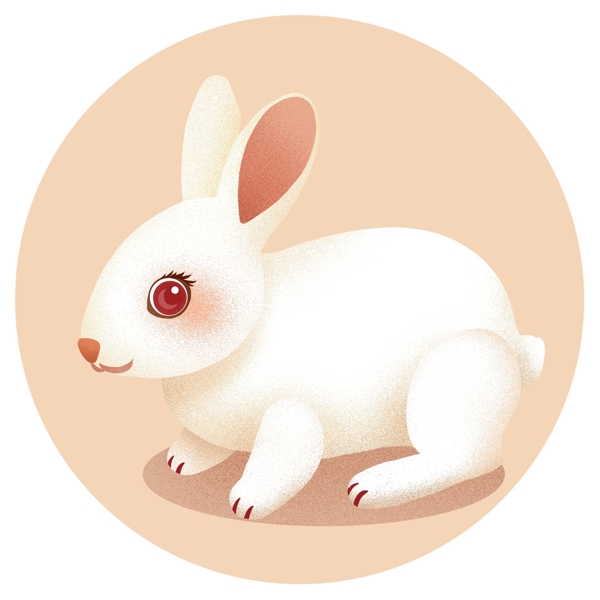 中秋节日玉兔月兔白兔子可爱动物手绘风元素