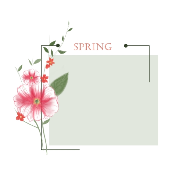 春天植物鲜花装饰边框手绘免费下载
