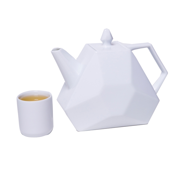 白色创意瓷器茶具元素