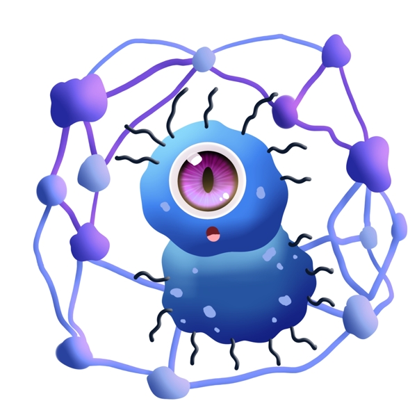 蓝色独眼细菌串联细胞
