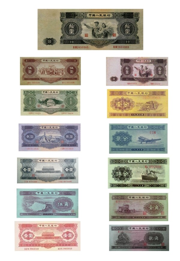 第三套人民币图片