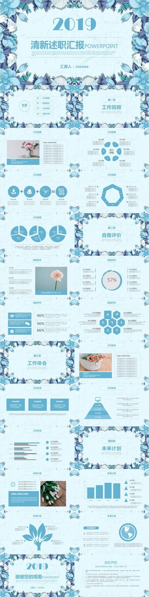 小清新述职汇报计划通用ppt动态模板下载