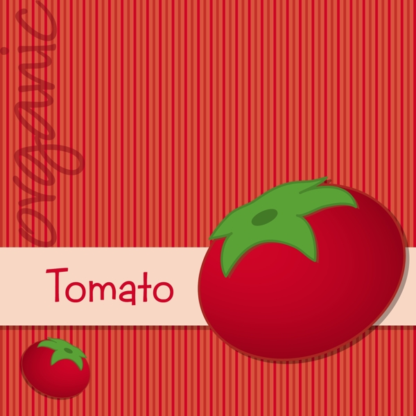 矢量格式的明亮的有机番茄卡