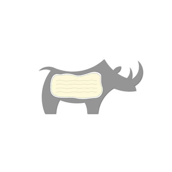 原创动物边框犀牛边框对话框标题框卡通