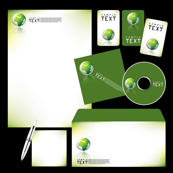 绿色环保vi导视系统办公文具设计