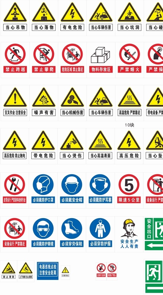 安全标识警示标识工厂标识图片